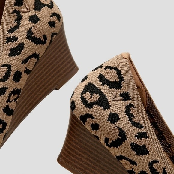 NIB Leopard Print Margot Square-toe Wedge - Picture 4 of 9
